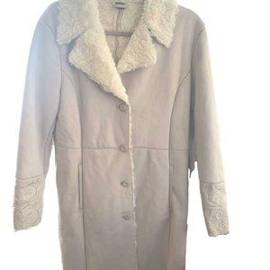 Columbia Sportswear Faux Suede/Shearling Lined Coat Embroidery Womens M NEW TAGS